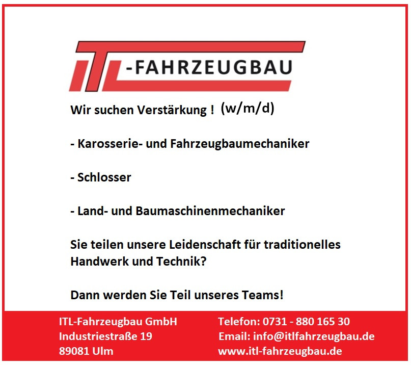 Stellenanzeige Website neu von der ITL Fahrzeugbau GmbH
